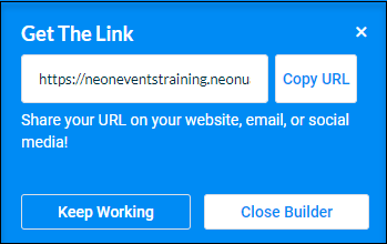 Get the Link pop-up window.
