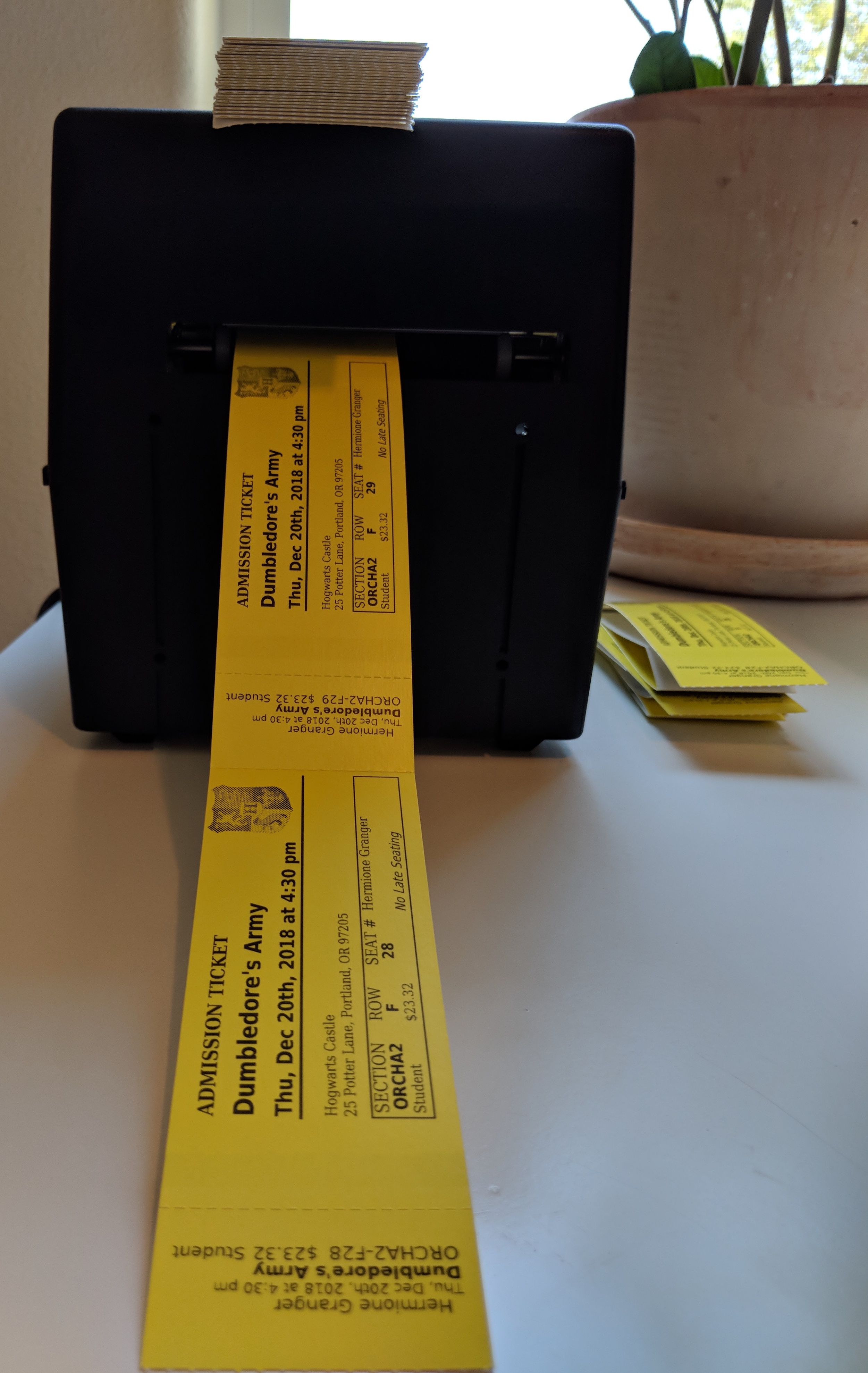 Ticket printing clearance machine